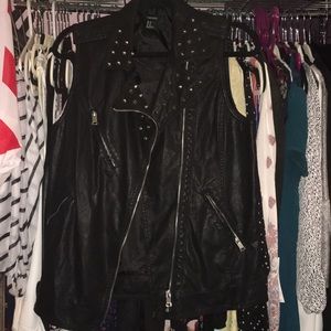 Faux leather vest